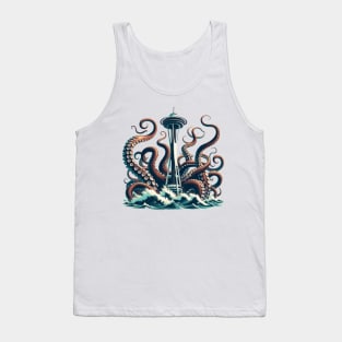 Kraken Attacking the Space Needle | Seattle Kraken Tank Top